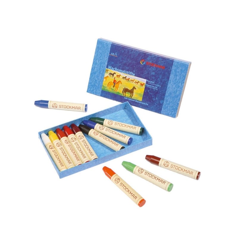 STOCKMAR Wax Crayons - 12 Colors in Cardboard Box - Image 1